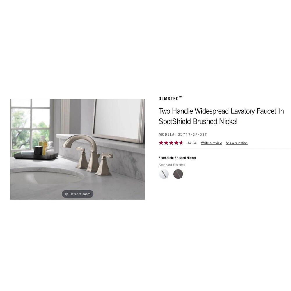 Delta Olmsted Bathroom Faucet Brushed Nickel New w/o Box Spotshield Finish 35717